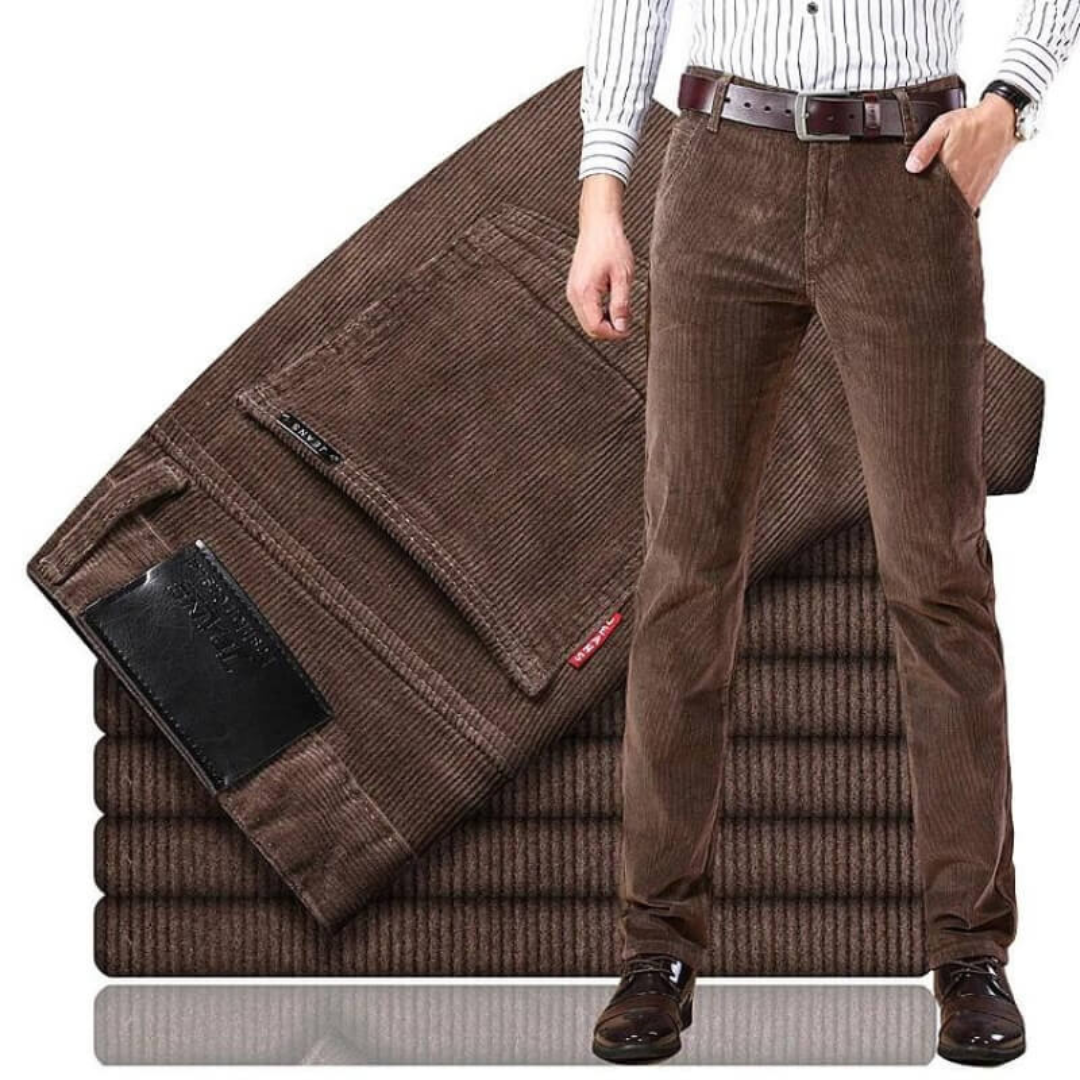 Formal corduroy pants with a tailored fit and premium fabric, perfect for professional settings and summer events.






