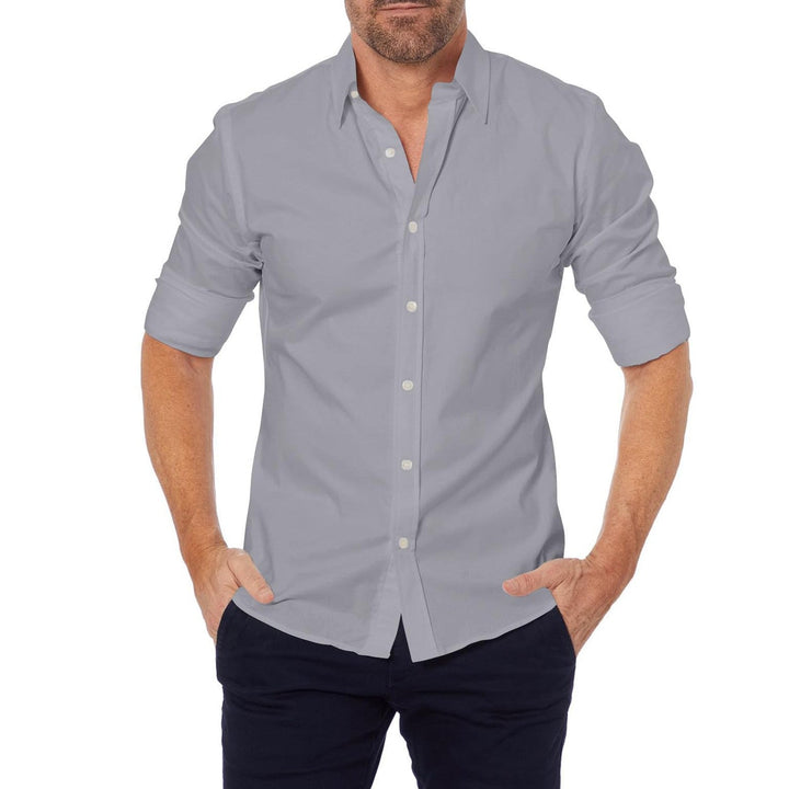 Formal men's business shirt offering a breathable, sharp look for professional settings and long working hours.