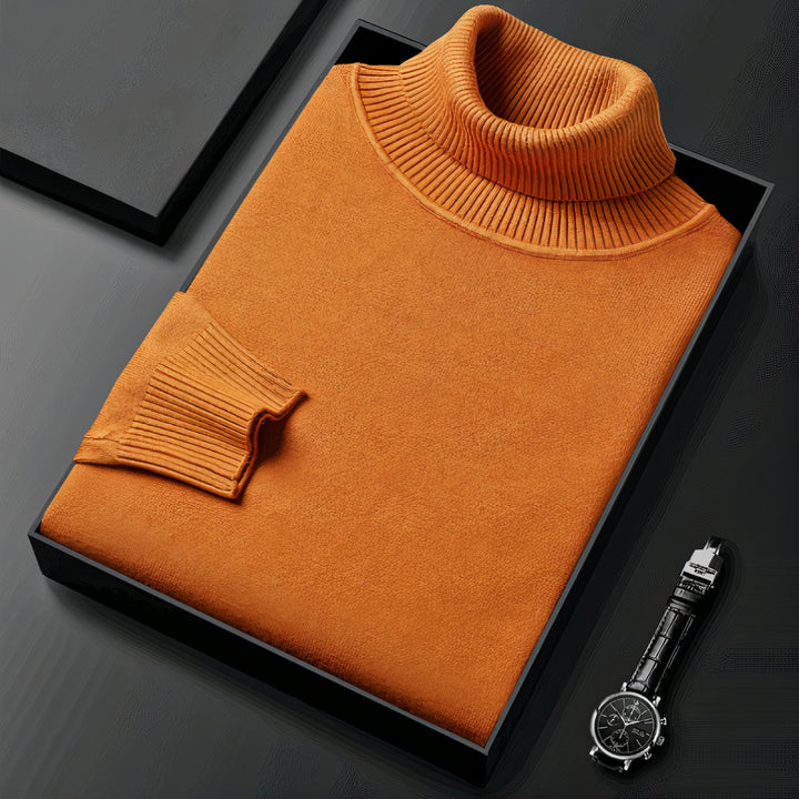 Luxurious turtleneck sweater for men, featuring a timeless design and premium materials for comfort and style on autumn days.







