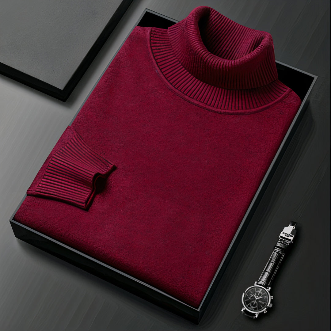 Luxurious turtleneck sweater for men, featuring a timeless design and premium materials for comfort and style on autumn days.







