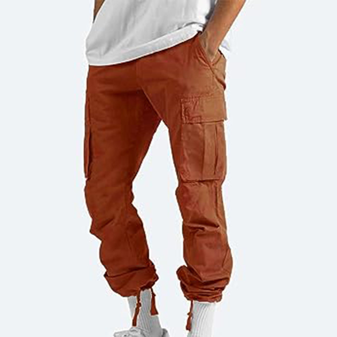 Men's casual cargo pants with breathable fabric, multiple functional pockets, a relaxed fit, and durable stitching, perfect for summer days and versatile wear.