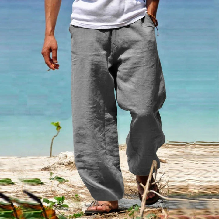 Men’s casual summer pants with breathable, lightweight fabric and versatile design, ideal for staying stylish and comfortable on warm summer days.