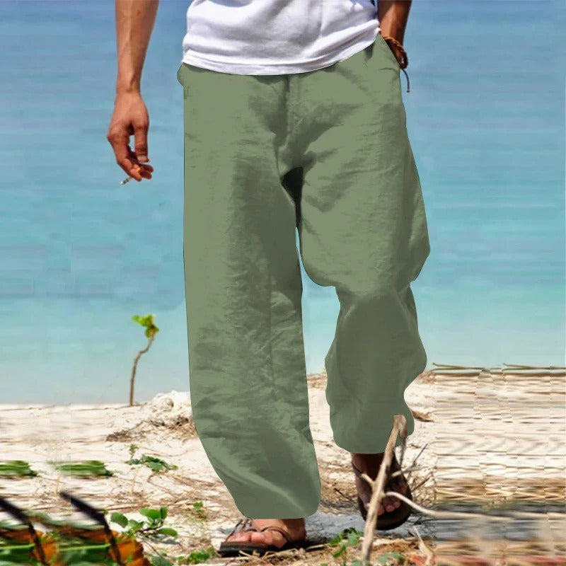 Men’s casual summer pants with breathable, lightweight fabric and versatile design, ideal for staying stylish and comfortable on warm summer days.