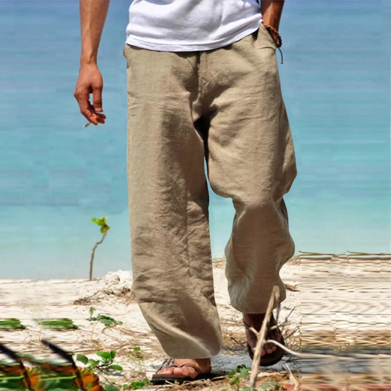 Men’s casual summer pants with breathable, lightweight fabric and versatile design, ideal for staying stylish and comfortable on warm summer days.