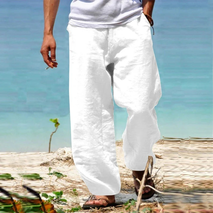 Men’s casual summer pants with breathable, lightweight fabric and versatile design, ideal for staying stylish and comfortable on warm summer days.