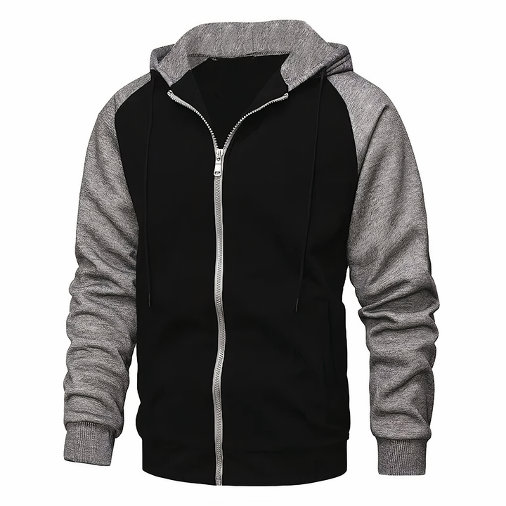 Men's casual warm hoodie with soft fleece lining, breathable fabric, and a relaxed fit, ideal for autumn days.