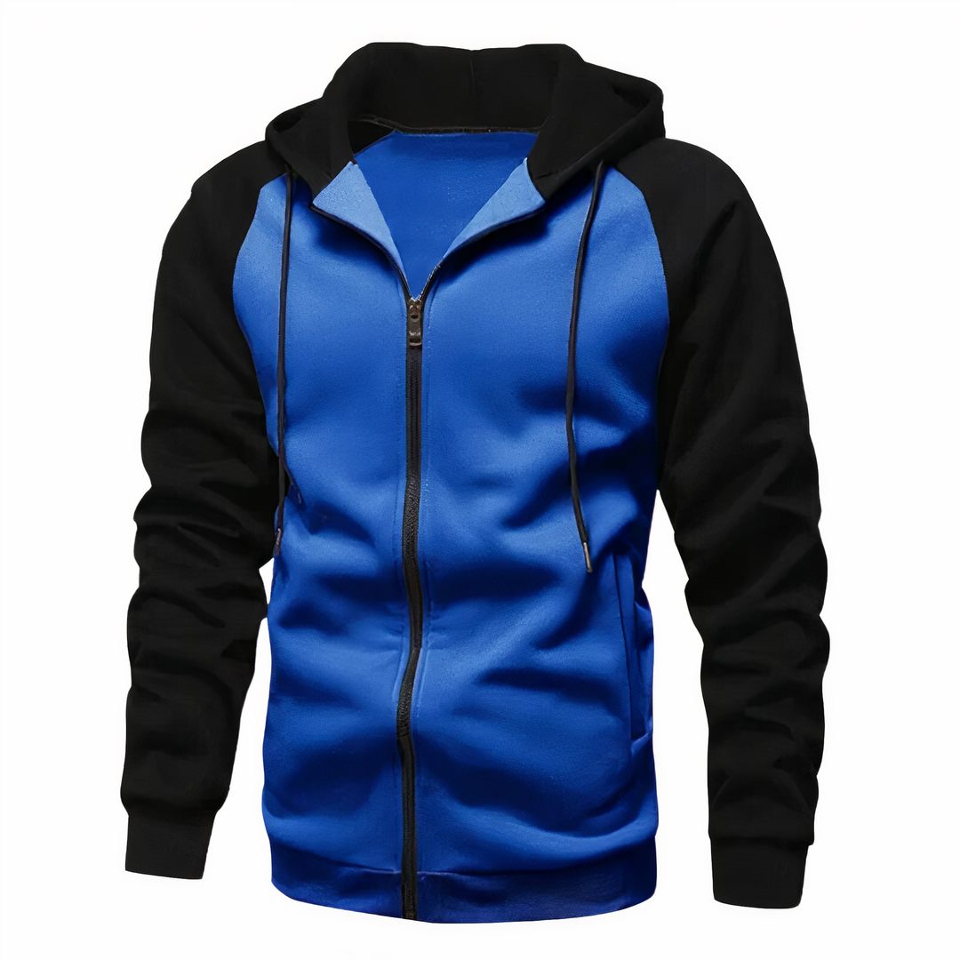 Men's casual warm hoodie with soft fleece lining, breathable fabric, and a relaxed fit, ideal for autumn days.