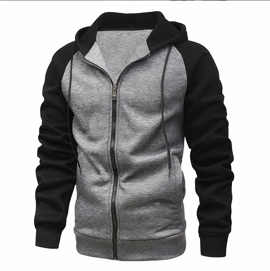 Men's casual warm hoodie with soft fleece lining, breathable fabric, and a relaxed fit, ideal for autumn days.