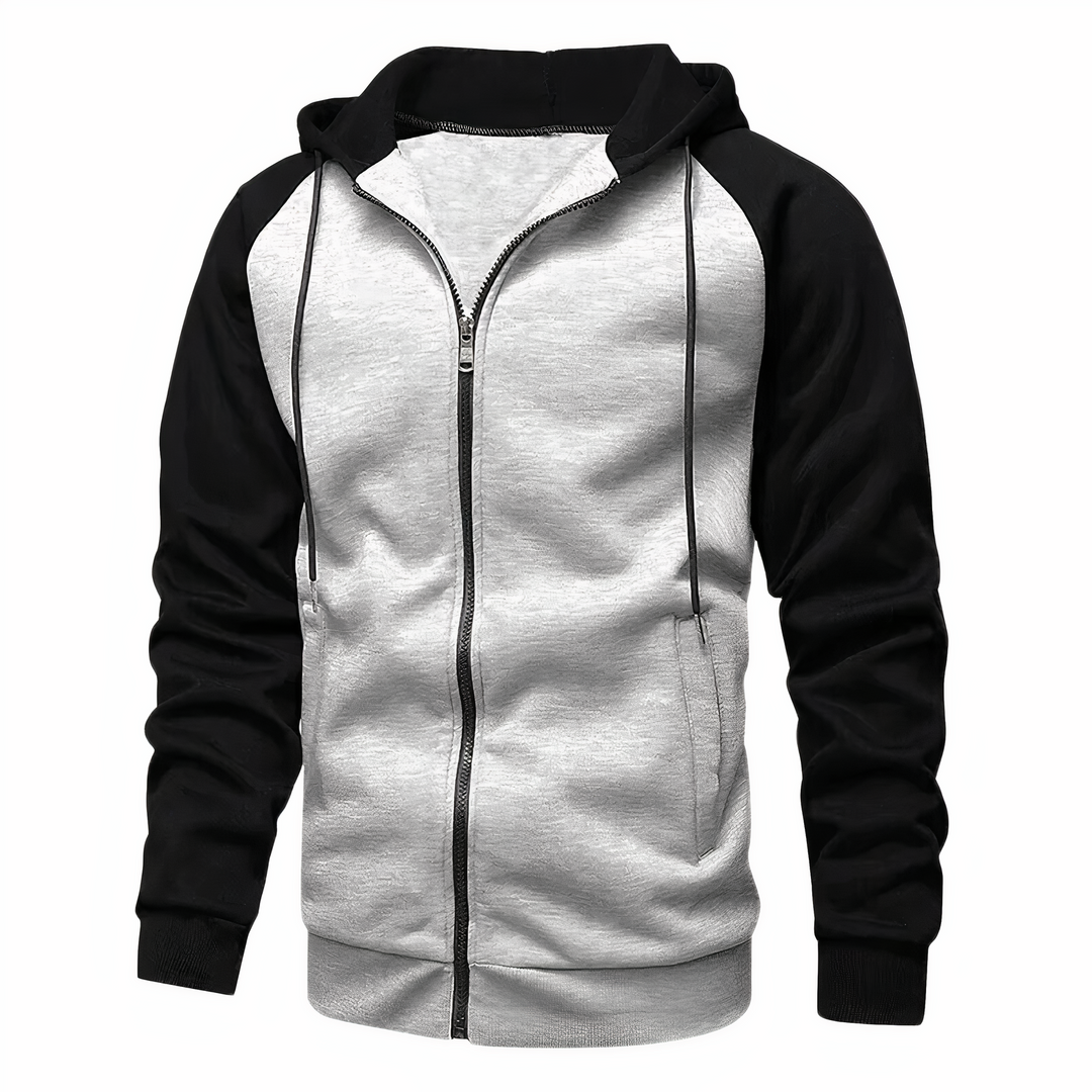 Men's casual warm hoodie with soft fleece lining, breathable fabric, and a relaxed fit, ideal for autumn days.