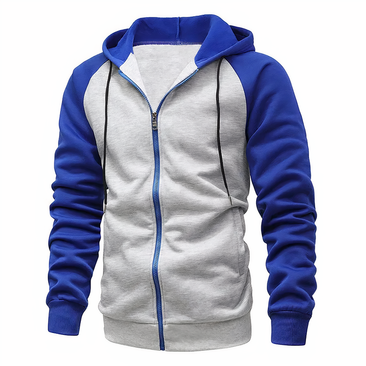 Men's casual warm hoodie with soft fleece lining, breathable fabric, and a relaxed fit, ideal for autumn days.