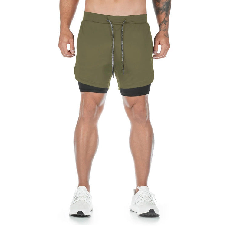 Men’s classic 2-in-1 sport shorts with built-in liner, breathable fabric, and quick-drying material for active summer days.