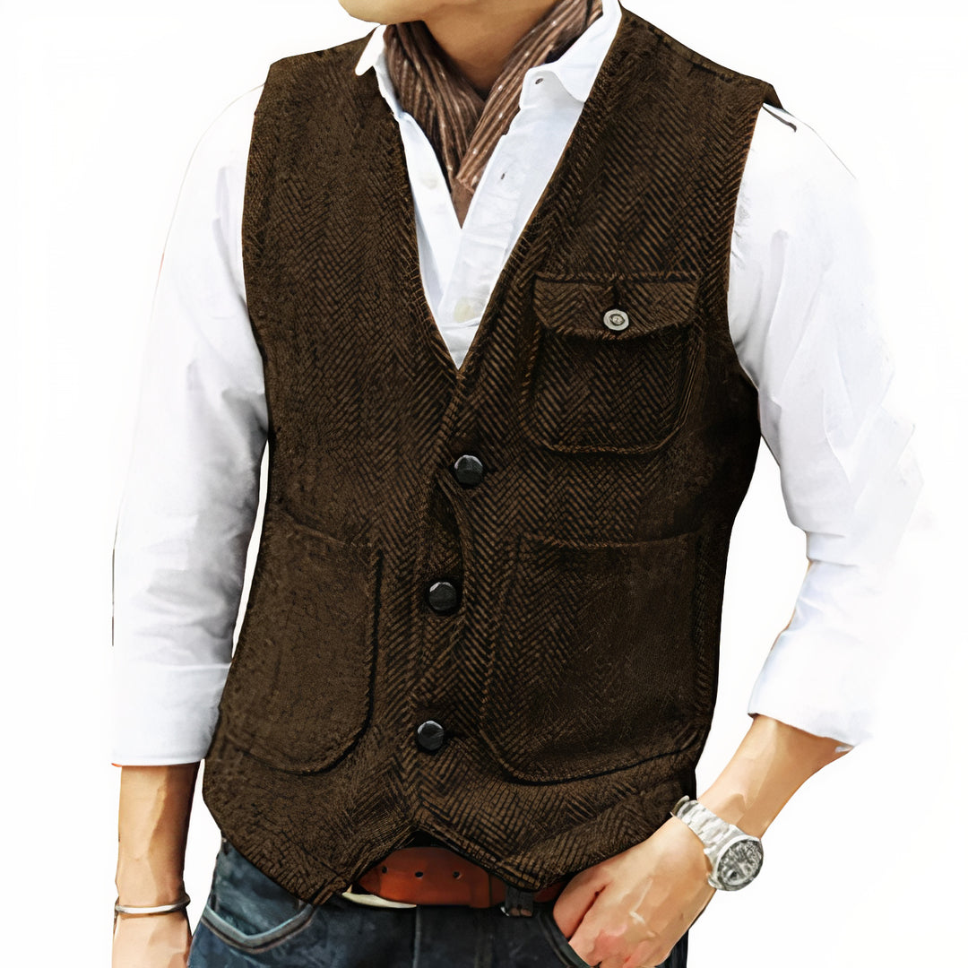 Men’s classic autumn vest with premium craftsmanship, lightweight warmth, and timeless style for layering.