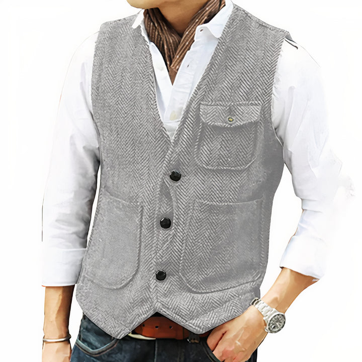 Men’s classic autumn vest with premium craftsmanship, lightweight warmth, and timeless style for layering.