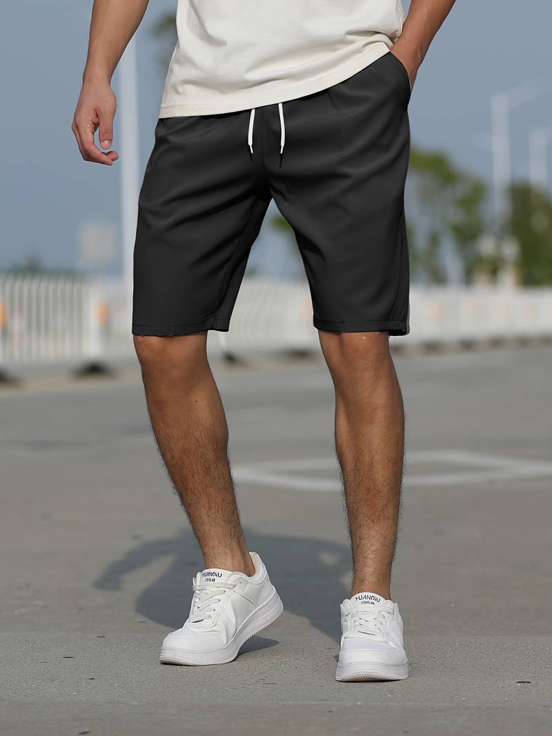 Men's basic drawstring summer shorts, lightweight and breathable for casual summer comfort and versatile wear.






