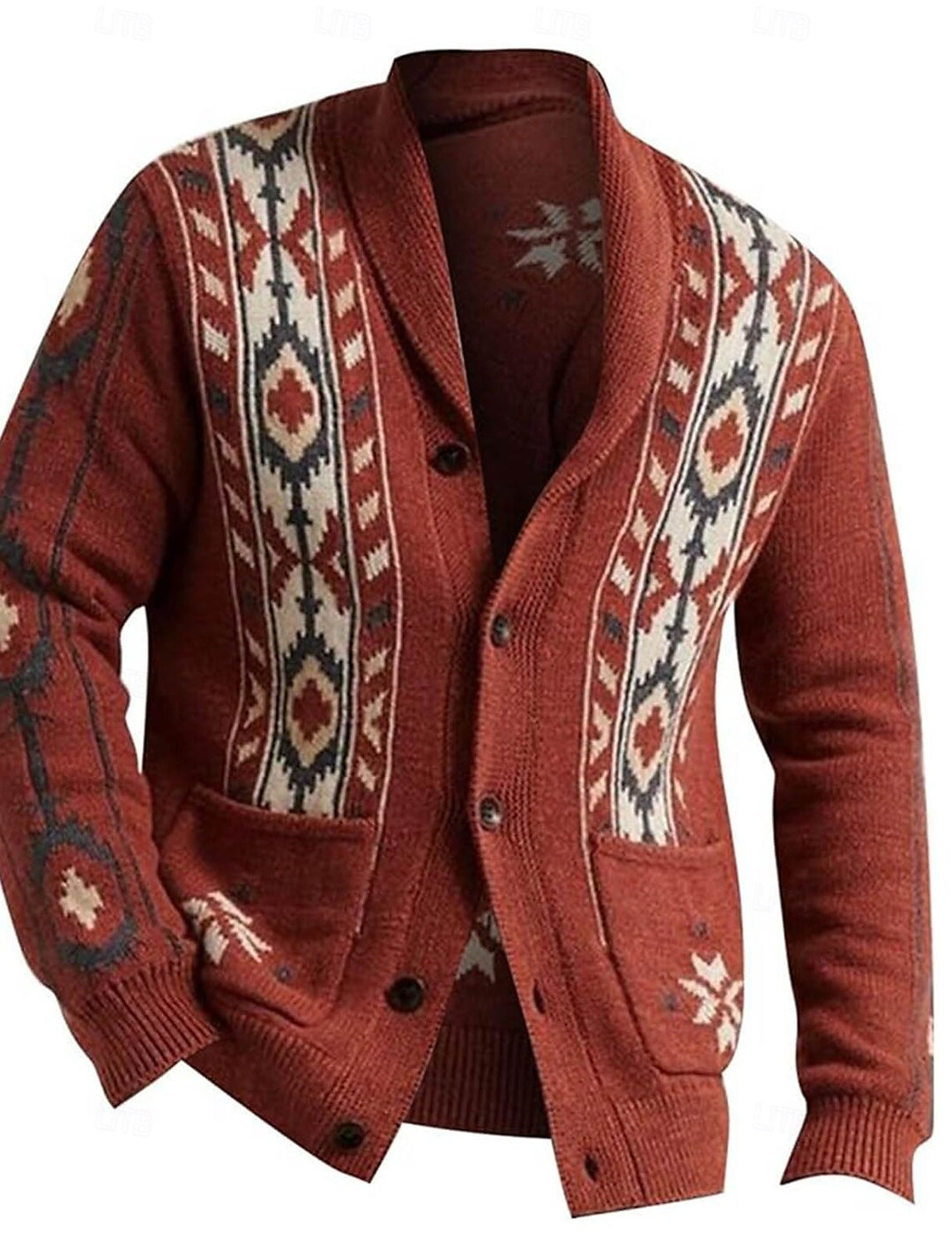 Men's elegant knitted cardigan, featuring a soft, breathable, and stylish design perfect for autumn layering.