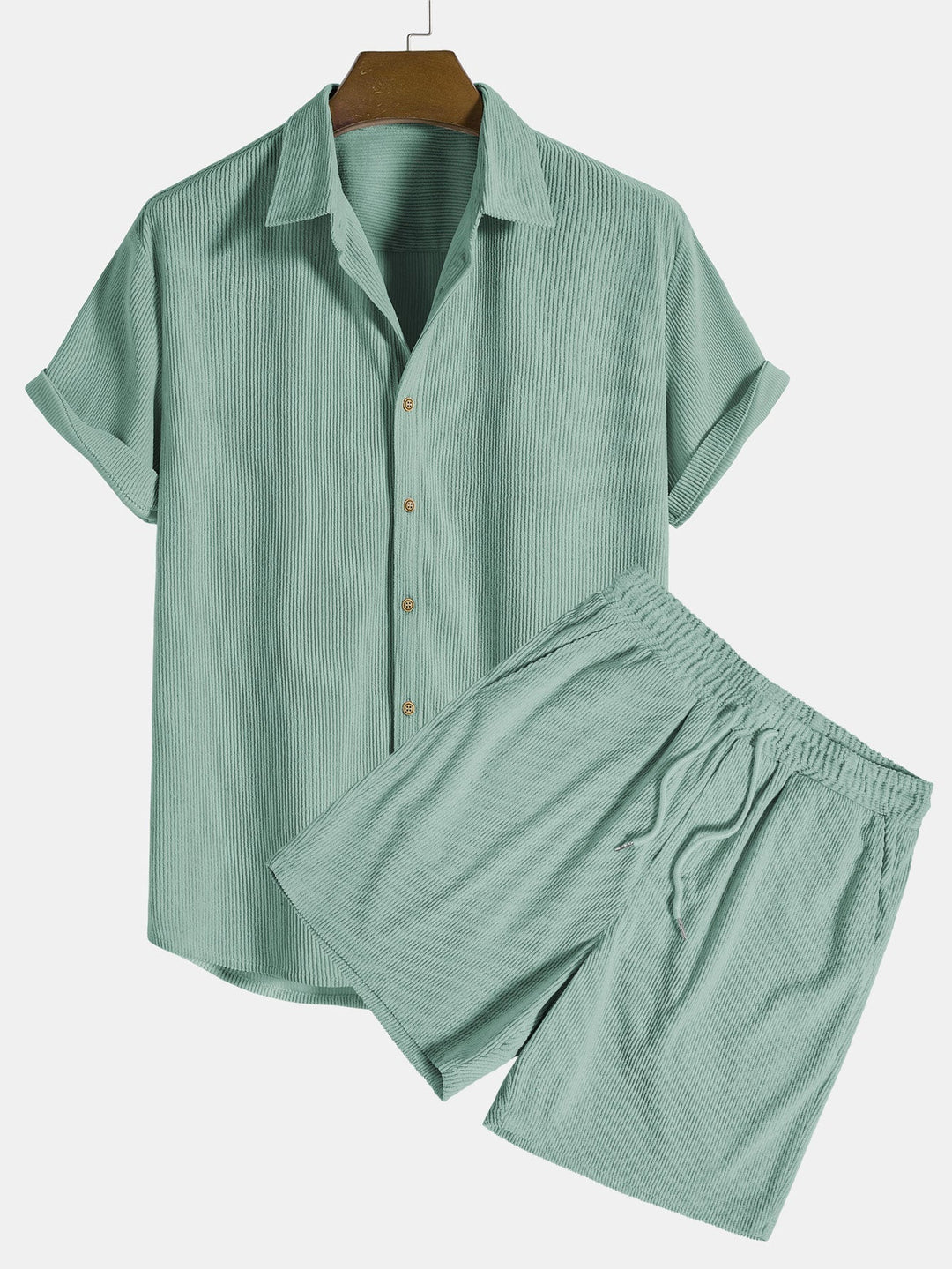 Men’s elegant polo shirt and shorts set with a tailored fit, breathable fabric, and versatile style, perfect for summer comfort and sophistication.