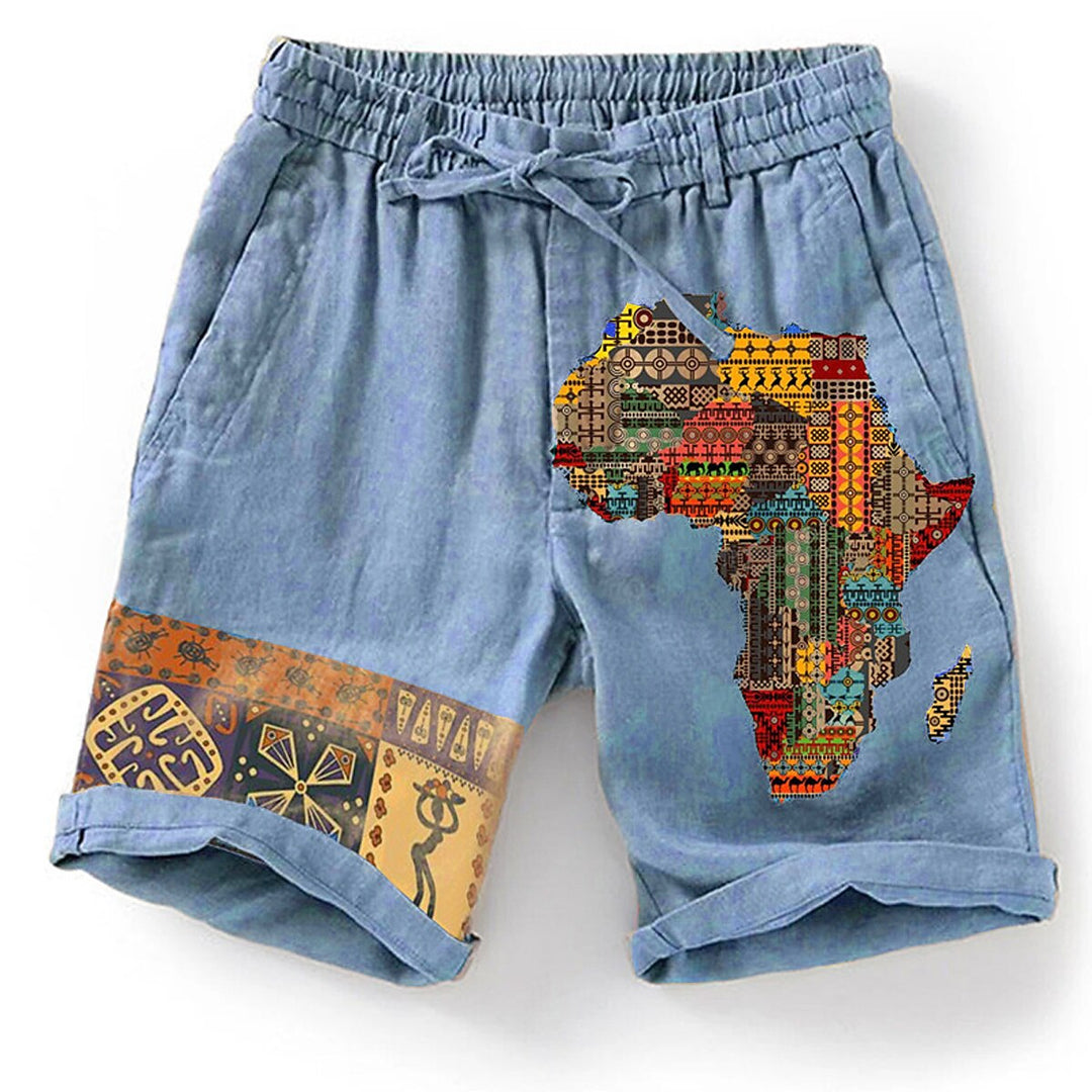 Men's graphic summer shorts with bold designs, breathable fabric, elastic waistband, and lightweight material, ideal for casual and active summer days.






