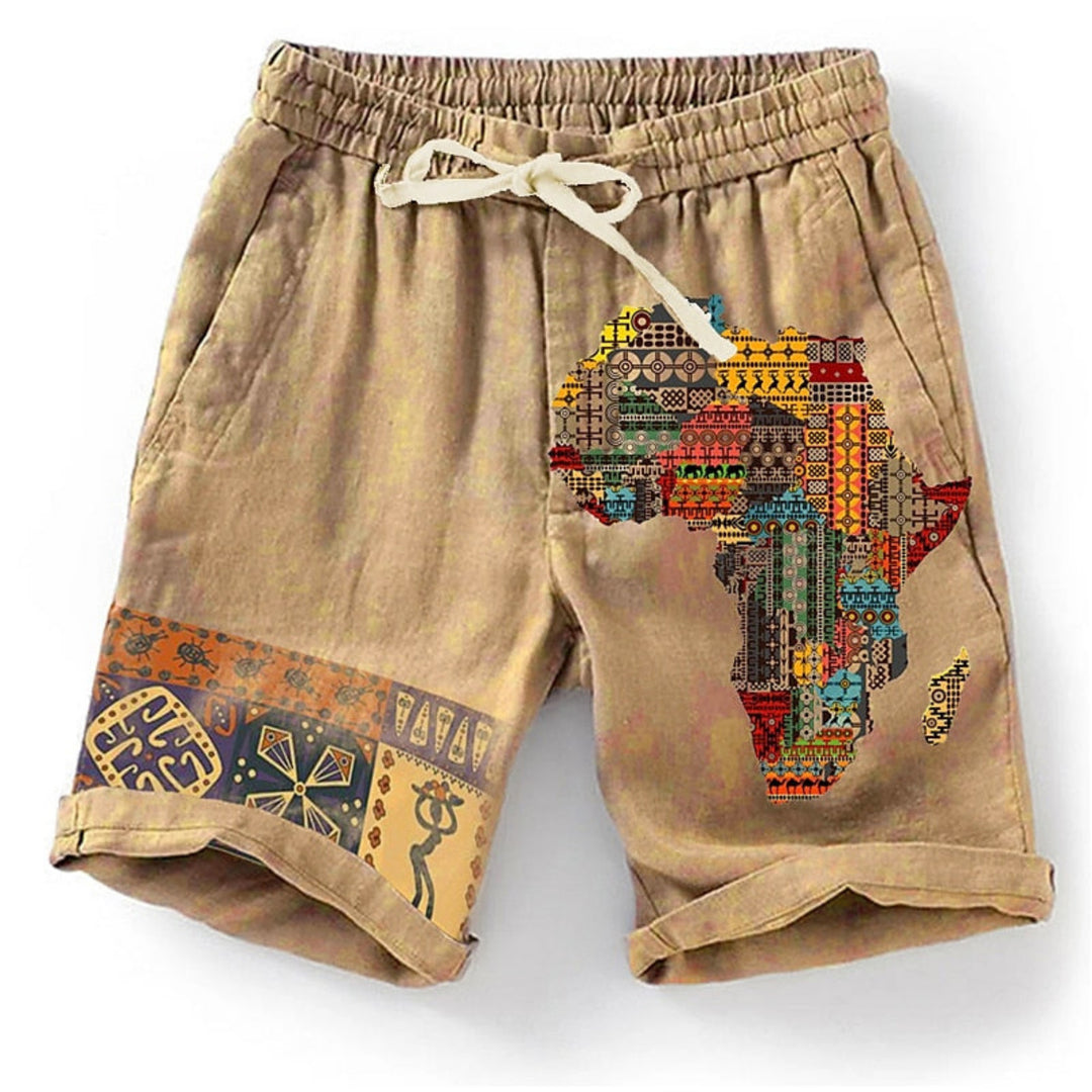 Men's graphic summer shorts with bold designs, breathable fabric, elastic waistband, and lightweight material, ideal for casual and active summer days.






