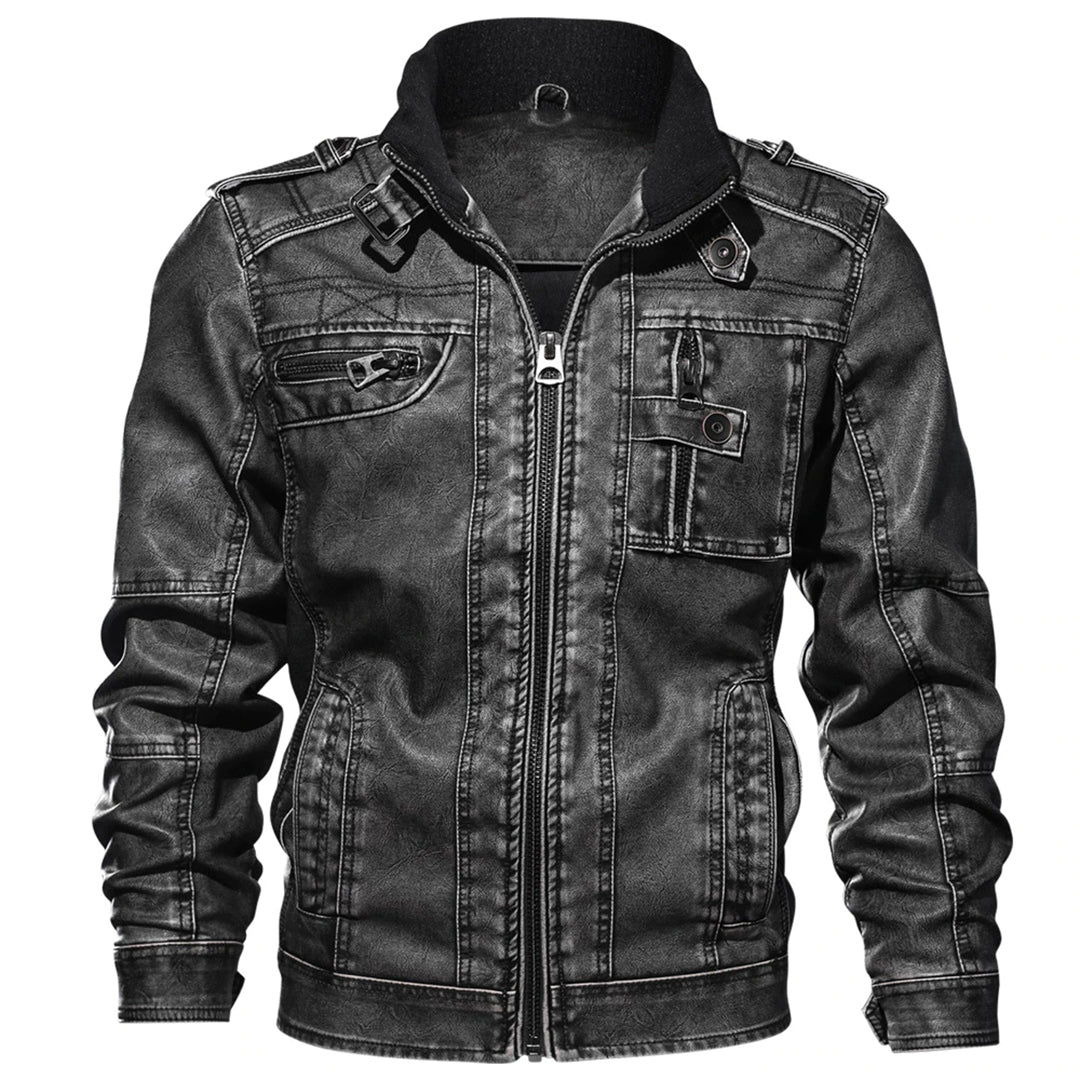 Men's premium leather jacket for autumn, featuring a stylish, durable, and comfortable design perfect for any occasion.