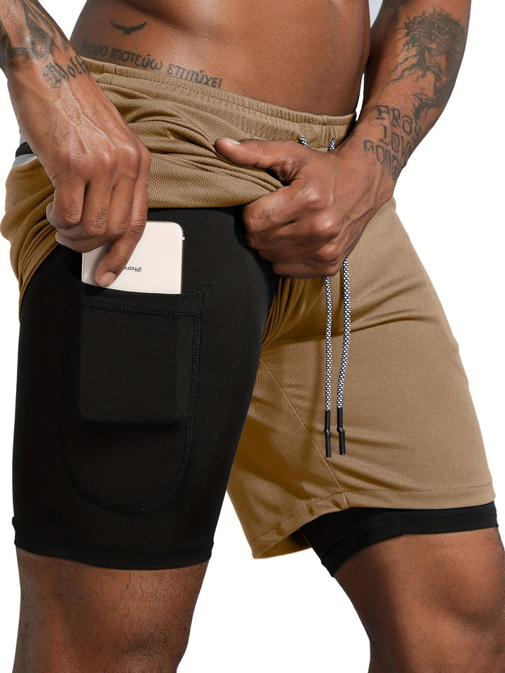 Men's quick-dry sports shorts with breathable fabric, lightweight design, and moisture-wicking technology, ideal for summer workouts and active lifestyles.