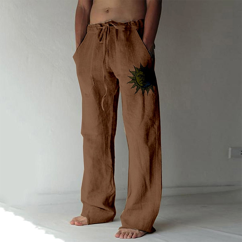 Men's stylish linen beach pants featuring breathable fabric, relaxed fit, and versatile design for summer comfort and style.