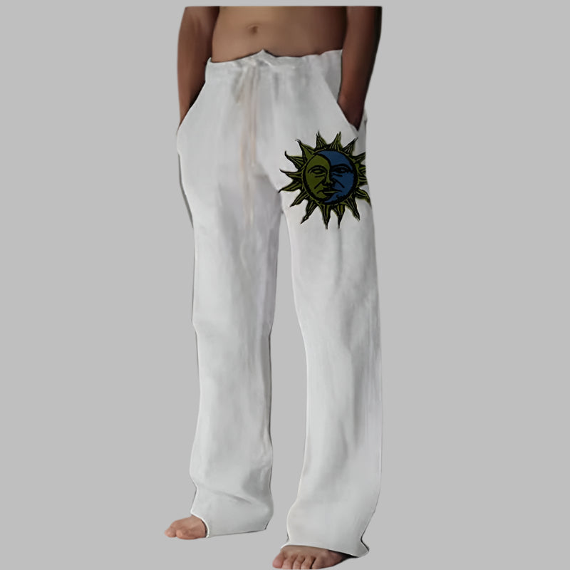 Men's stylish linen beach pants featuring breathable fabric, relaxed fit, and versatile design for summer comfort and style.