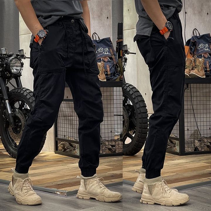 Men's stylish multipocket cargo pants with a relaxed fit, lightweight fabric, and versatile design perfect for summer days and outdoor activities.






