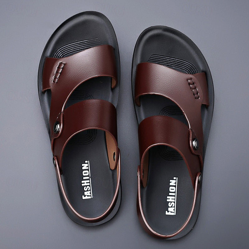 Men's supportive summer sandals with ergonomic arch support, lightweight materials, and a non-slip sole.






