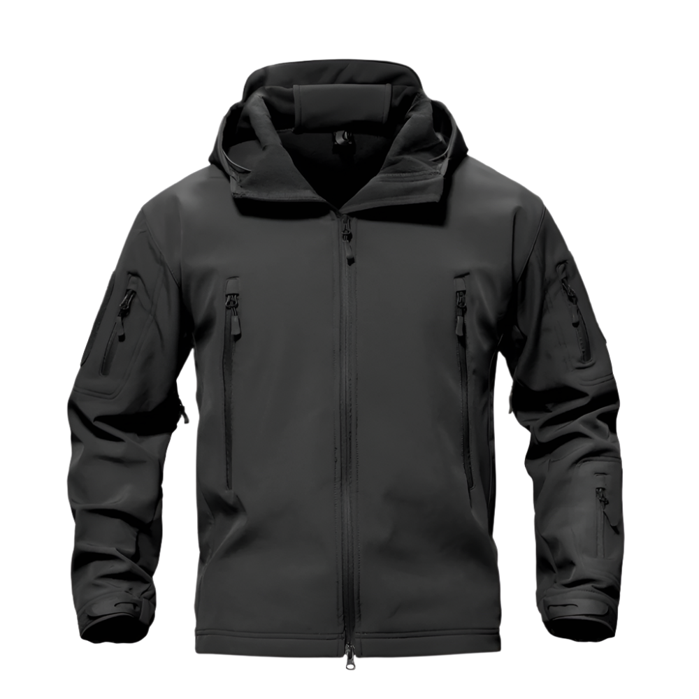 Men’s waterproof military jacket, rugged and weatherproof, perfect for cool and rainy autumn days.