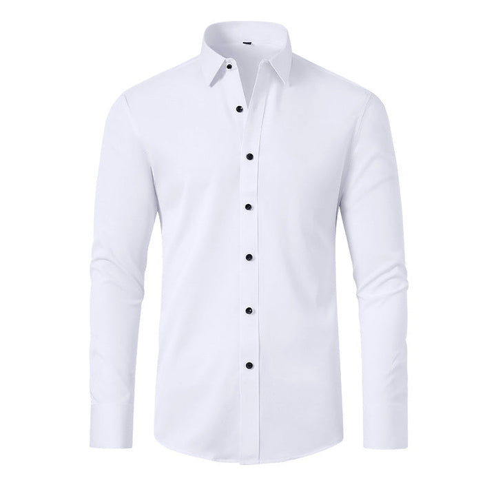 Wrinkle-free formal shirt for men, providing a polished and comfortable look throughout the day.