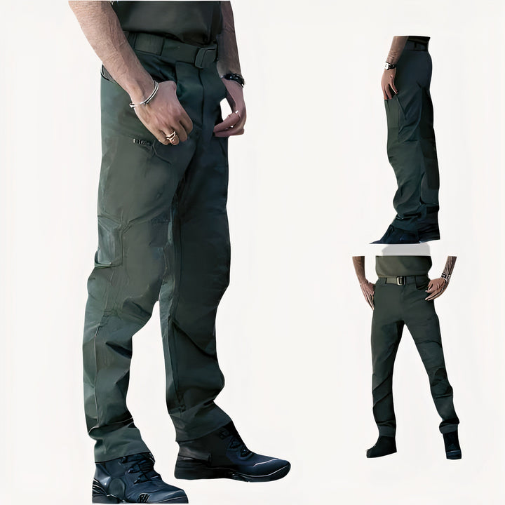 Waterproof cargo pants with multiple pockets, breathable fabric, and durable construction for outdoor adventures and summer days.