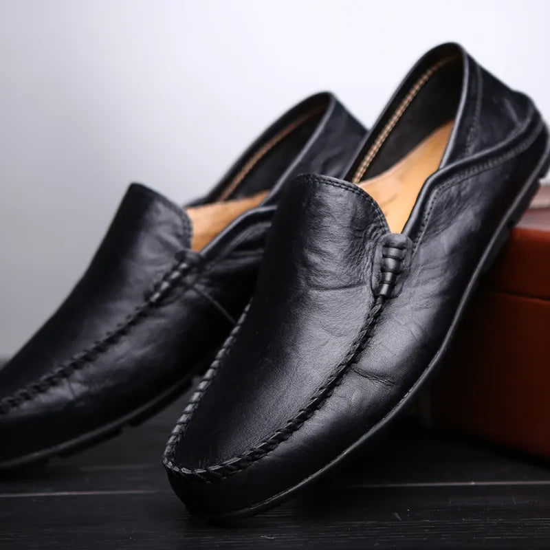 Premium classic loafers for men with breathable design, slip-on convenience, and timeless style, ideal for summer days.