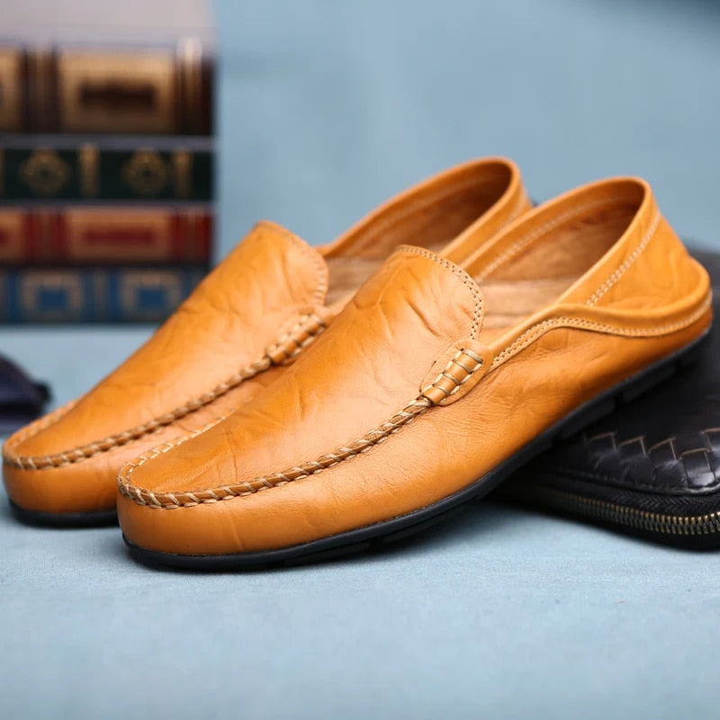 Premium classic loafers for men with breathable design, slip-on convenience, and timeless style, ideal for summer days.