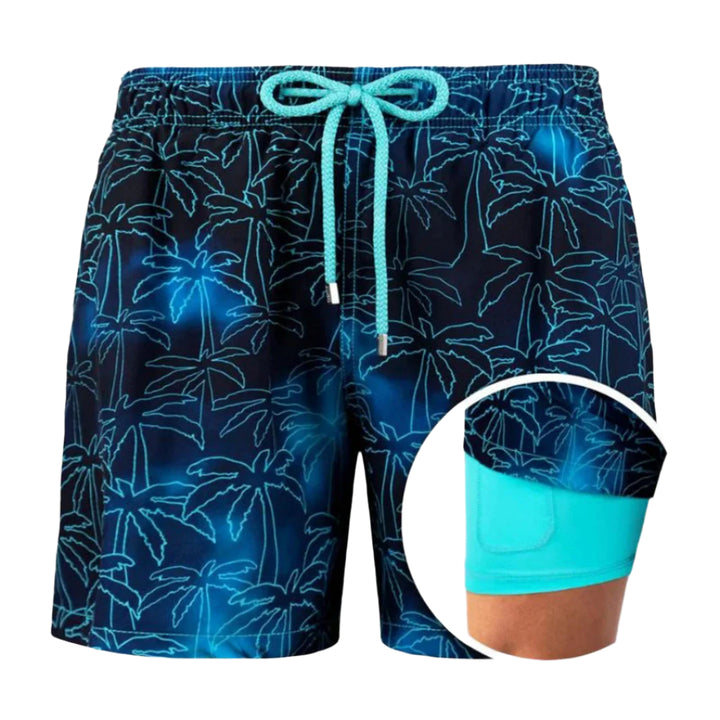 Premium double-layered swimming shorts with quick-drying, lightweight fabric and chafe-resistant inner layer, perfect for summer activities by the water.






