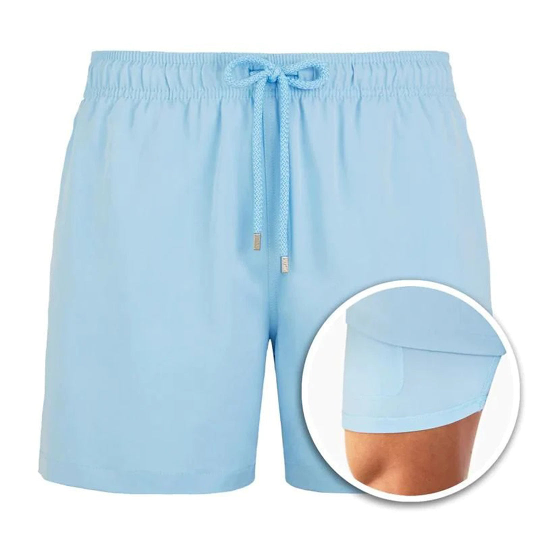 Premium double-layered swimming shorts with quick-drying, lightweight fabric and chafe-resistant inner layer, perfect for summer activities by the water.






