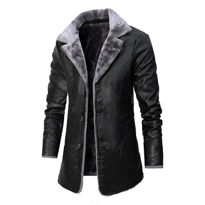 Premium leather autumn jacket with a sleek design and high-quality craftsmanship for a stylish fall look.