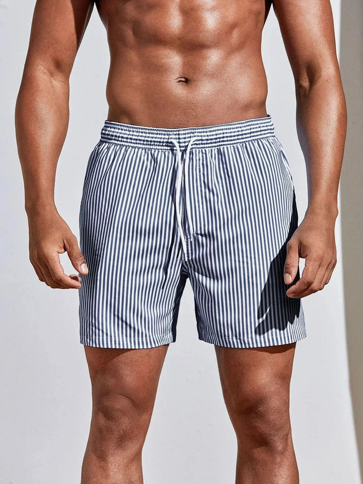  Soft men's swimming trunks with quick-drying fabric, lightweight comfort, and a secure fit, ideal for summer days at the beach or pool.
