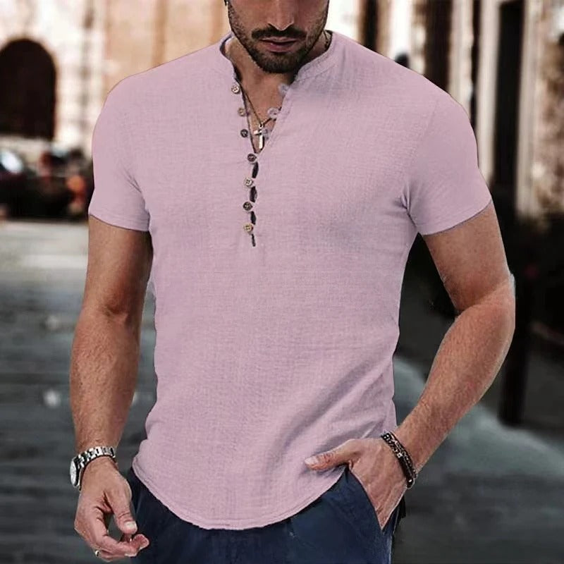 Stylish and comfy linen shirt for men, featuring breathable fabric, a relaxed fit, and lightweight design, perfect for summer days.