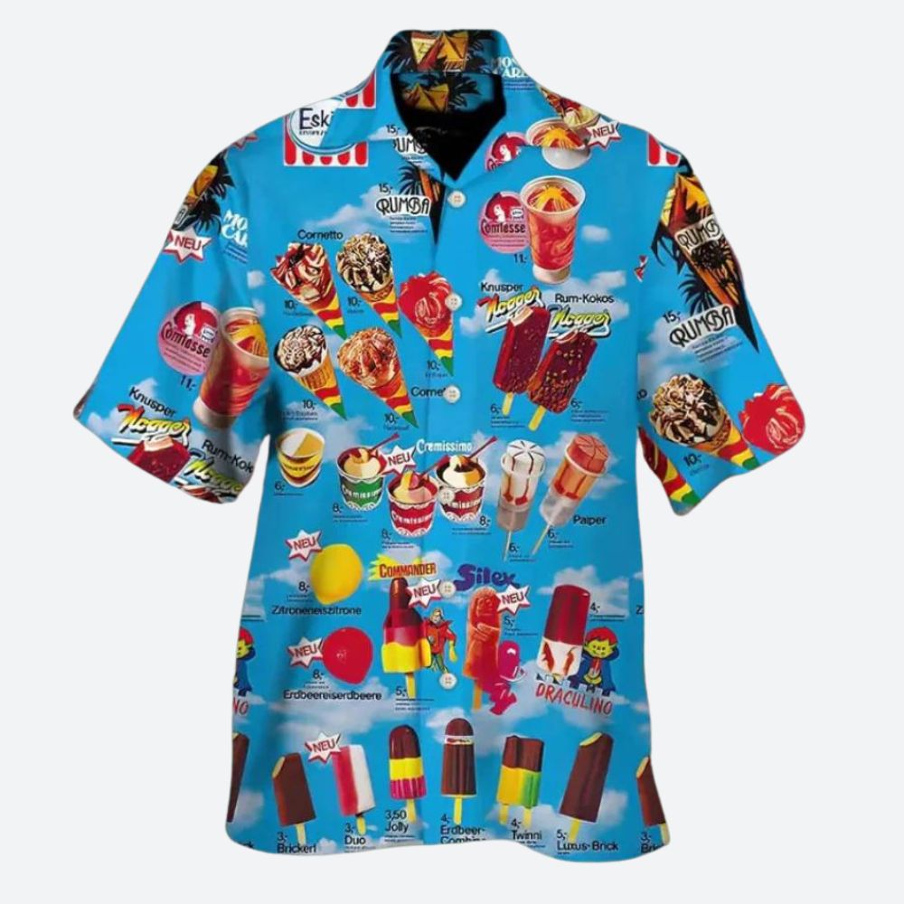 Stylish ice cream shirt for summer with a lightweight, breathable design, ideal for fun and comfortable summer days.