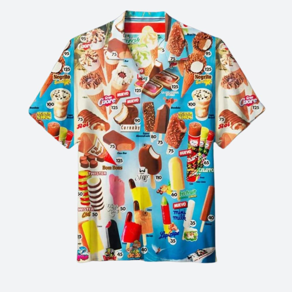 Stylish ice cream shirt for summer with a lightweight, breathable design, ideal for fun and comfortable summer days.