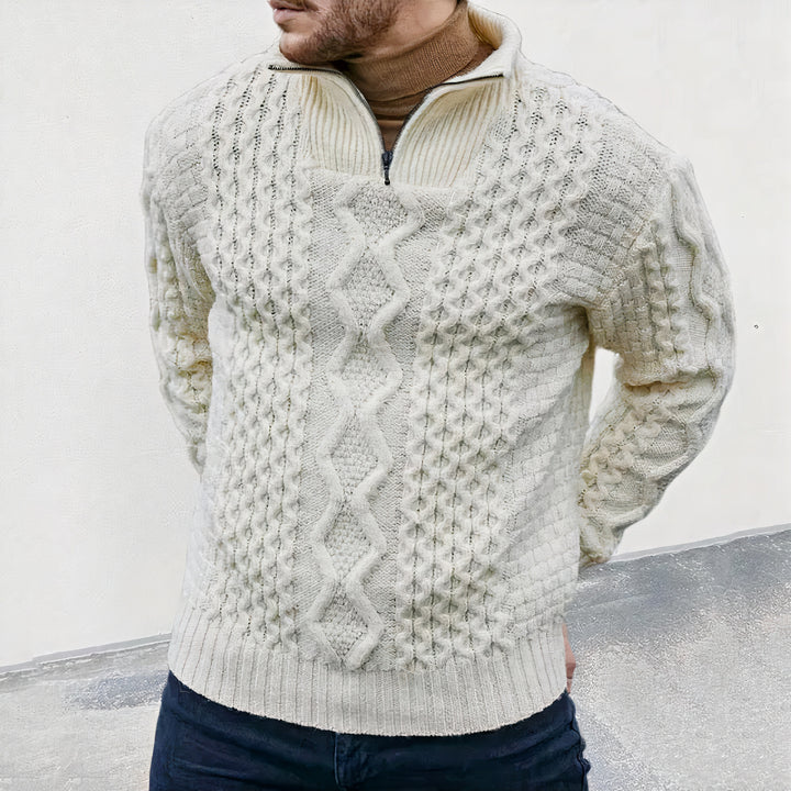 Stylish knitted turtleneck sweater for autumn, offering warmth, comfort, and timeless elegance.







