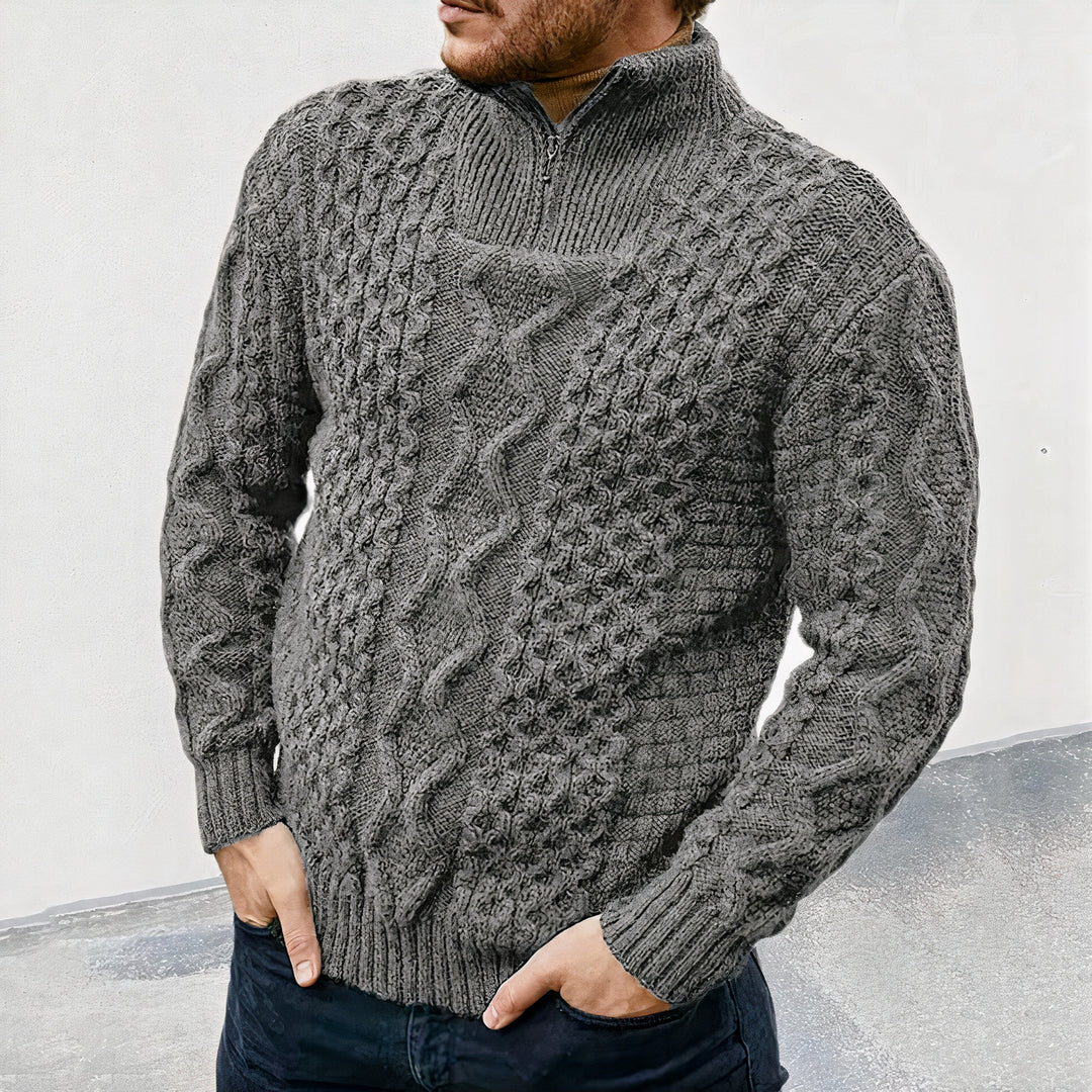 Stylish knitted turtleneck sweater for autumn, offering warmth, comfort, and timeless elegance.







