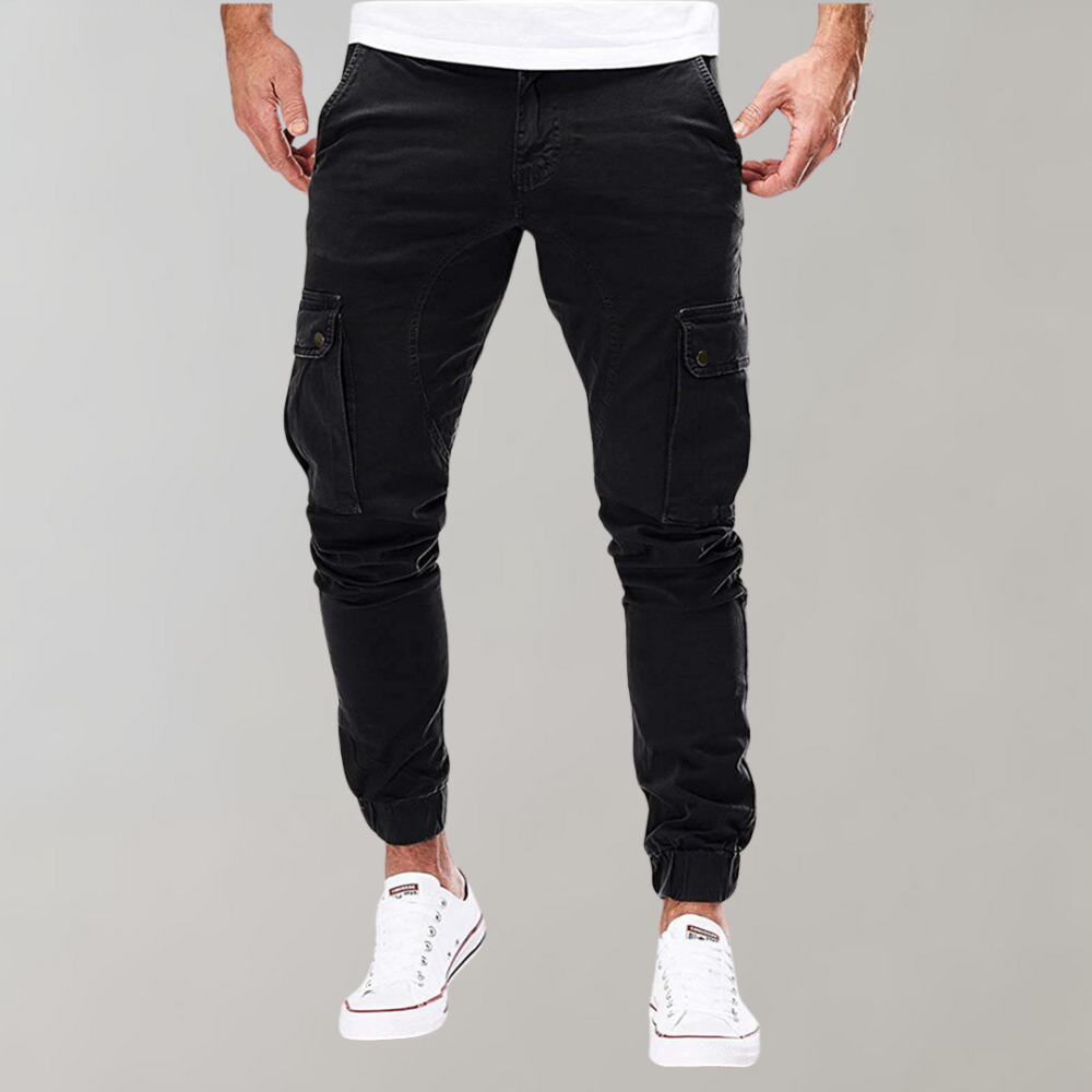  Stylish men's cargo joggers with breathable fabric, functional pockets, and a tailored fit, ideal for summer comfort and casual wear.