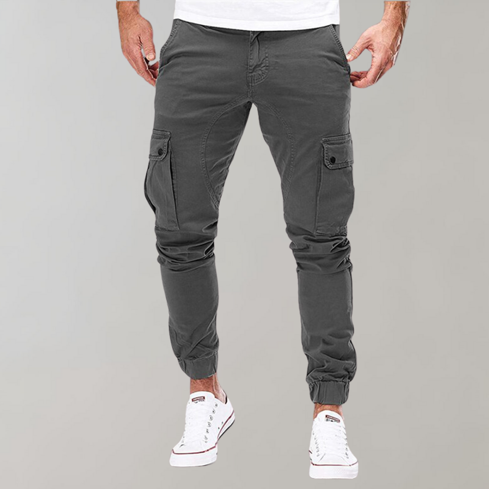  Stylish men's cargo joggers with breathable fabric, functional pockets, and a tailored fit, ideal for summer comfort and casual wear.