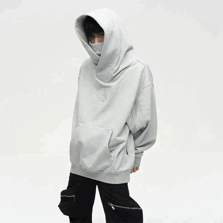 Stylish oversized ninja hoodie for men with a modern streetwear design, perfect for autumn layering.