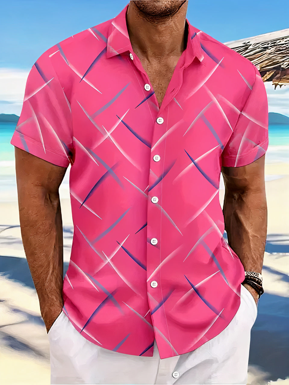 Classic summer polo shirt for men, offering comfort and style on warm days.






