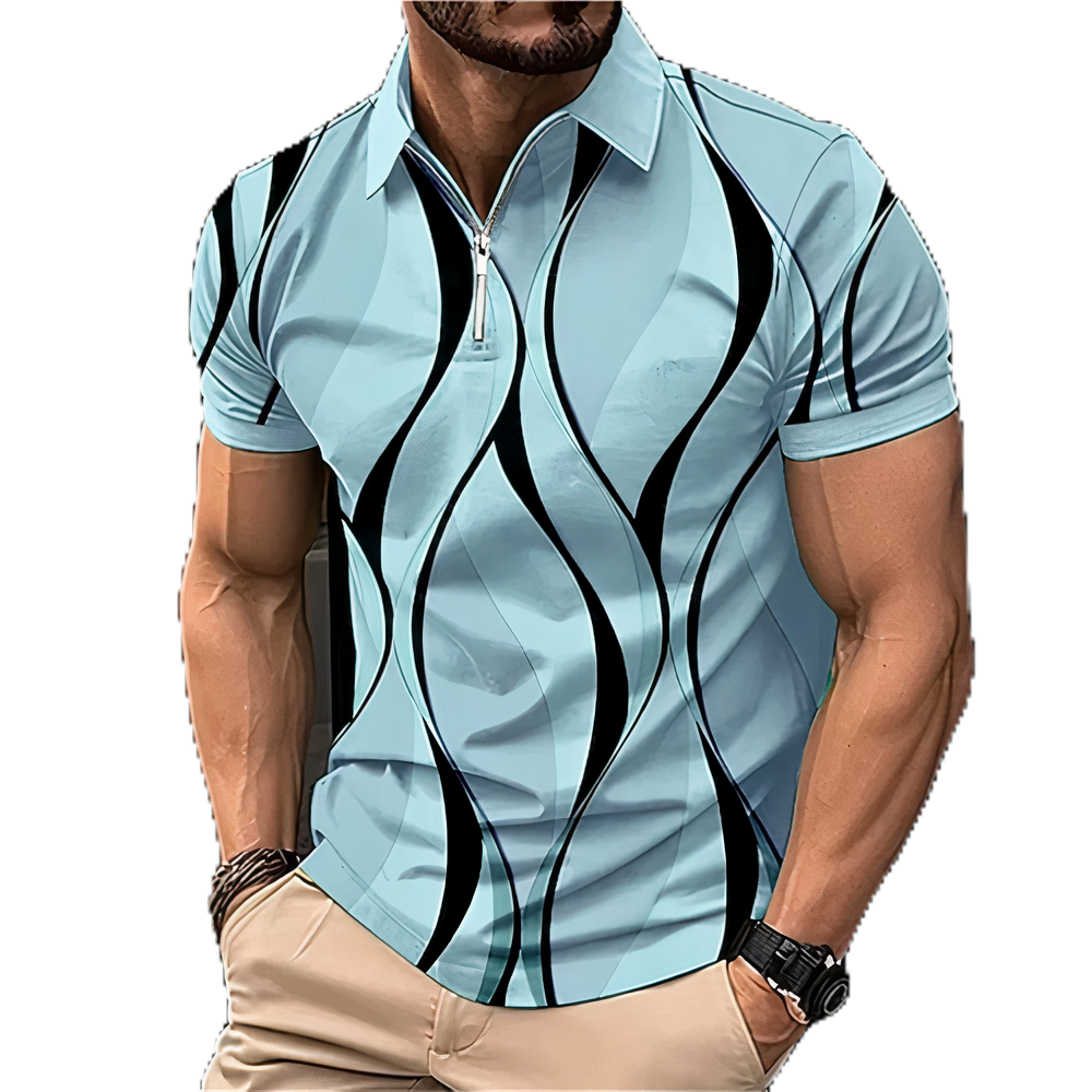 Stylish zip polo shirt for men with breathable fabric and modern design, perfect for summer comfort and style.






