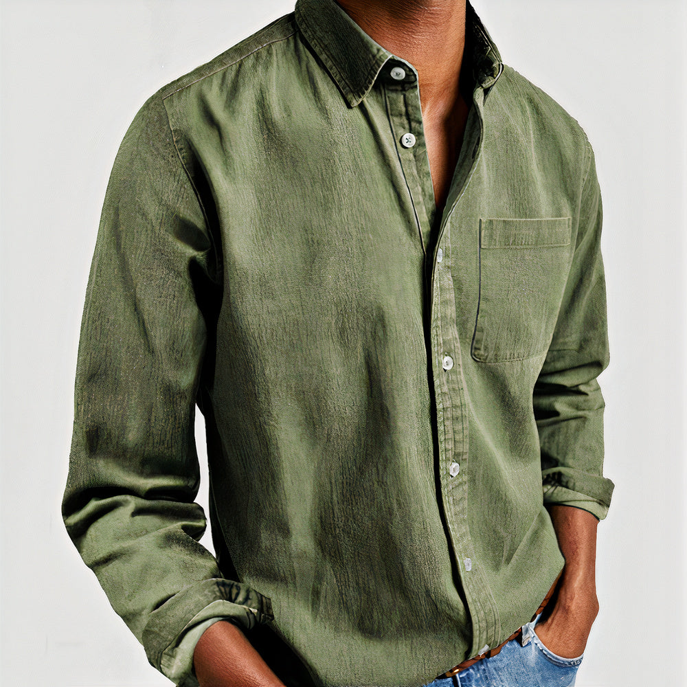 Timeless cotton shirt for men with a classic design, breathable fabric, and lightweight feel, ideal for summer days.