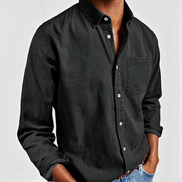 Timeless cotton shirt for men with a classic design, breathable fabric, and lightweight feel, ideal for summer days.