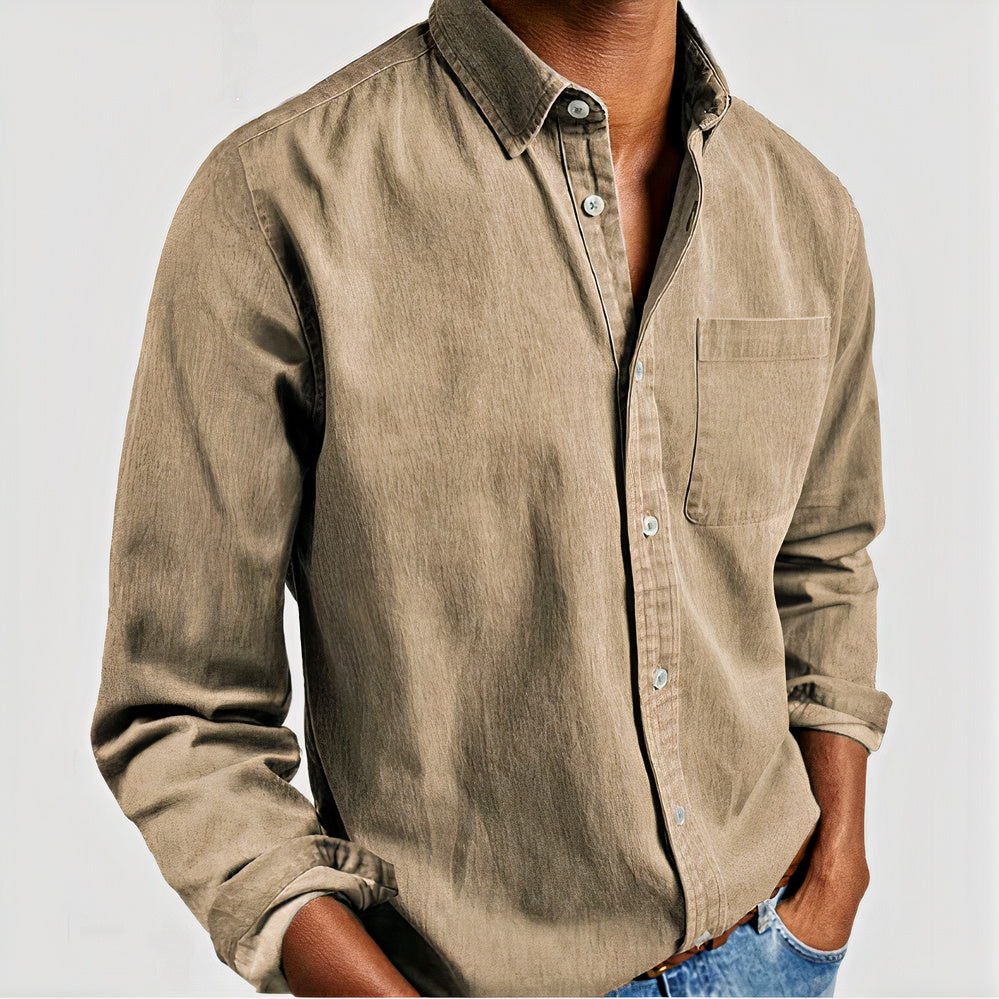 Timeless cotton shirt for men with a classic design, breathable fabric, and lightweight feel, ideal for summer days.